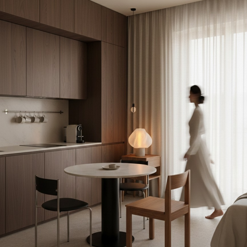 Veioză Ava - Transparent/White Bone